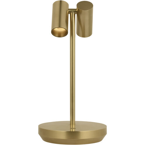 Sean Lavin Doppia 10 inch 2.40 watt Hand Rubbed Antique Brass Rechargeable Table Lamp Portable Light