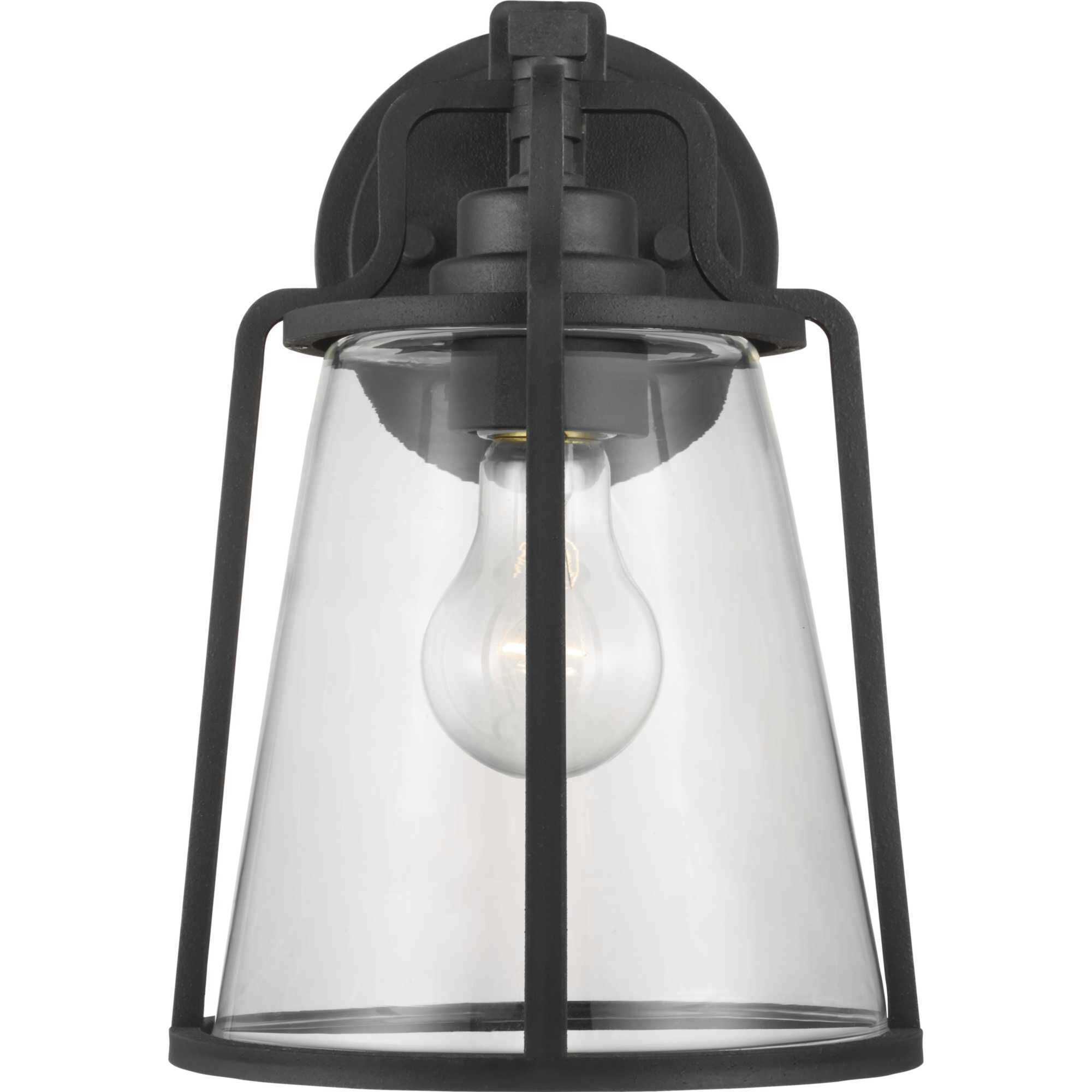 Benton Harbor 1 Light 11 inch Textured Black Outdoor Wall Lantern, with DURASHIELD, Medium