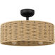 Islander 22 inch Matte Black with Black Matte Blades Fandelier, Fandelier