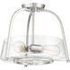 Dash 3 Light 16 inch Satin Nickel Semi-Flush Ceiling Light