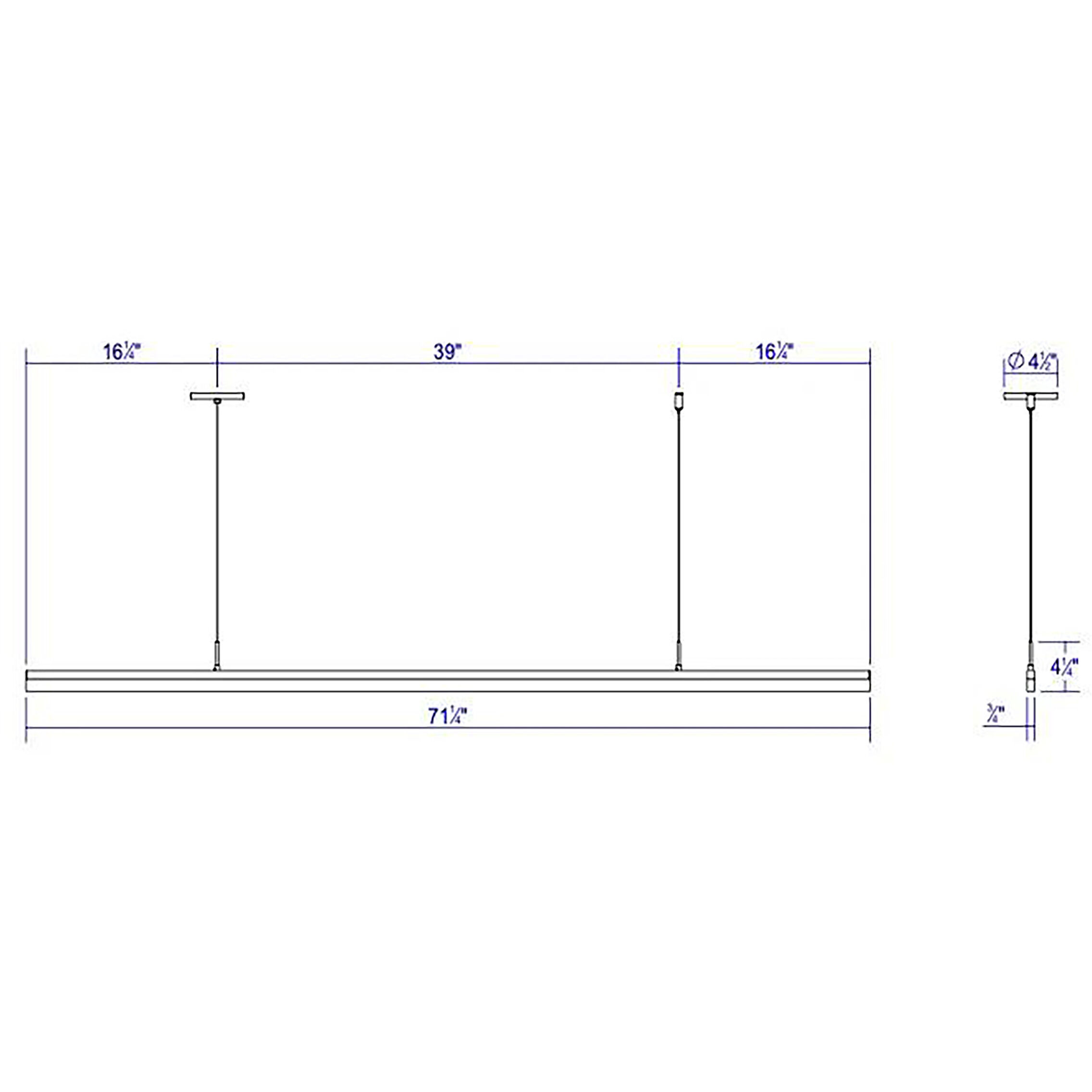 Stiletto LED 71.5 inch Satin White Pendant Ceiling Light
