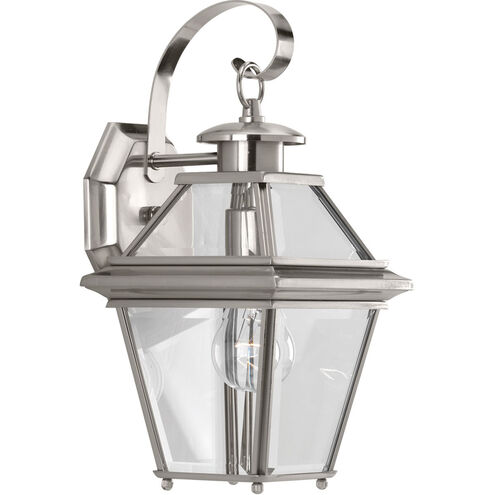 Burlington 1 Light 13 inch Brushed Nickel Outdoor Wall Lantern, Small