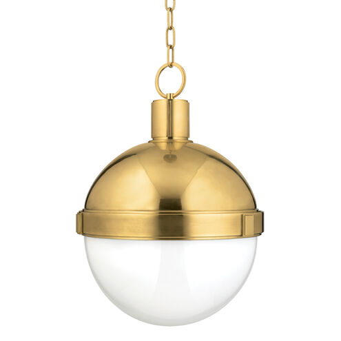 Lambert 1 Light 14.5 inch Aged Brass Pendant Ceiling Light