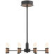 Albany LED 23.5 inch Black and Brass Chandelier Ceiling Light