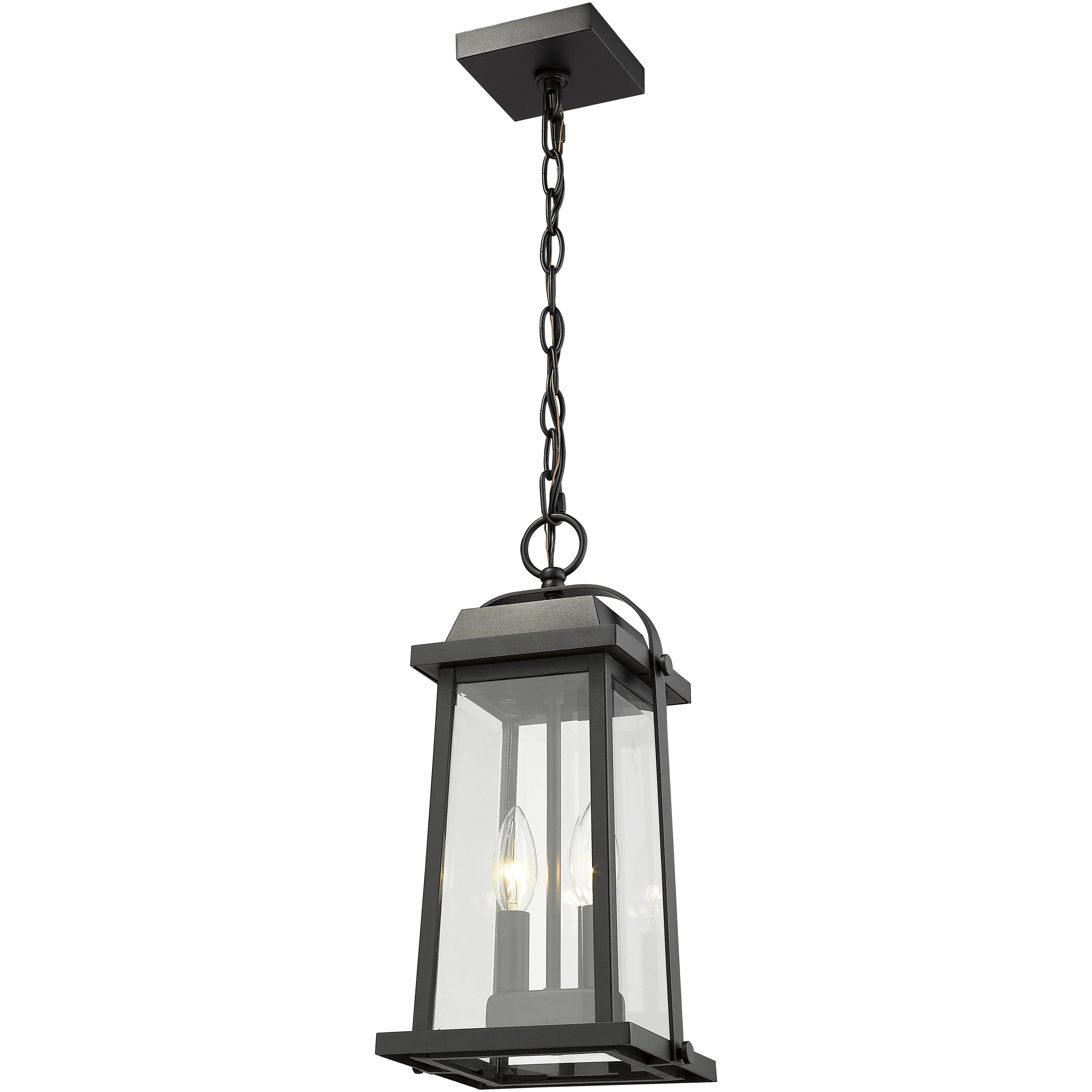 Millworks 2 Light 7.75 inch Black Outdoor Chain Mount Ceiling Fixture