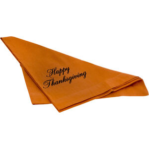 Happy Thanksgiving Rust with Brown Napkin