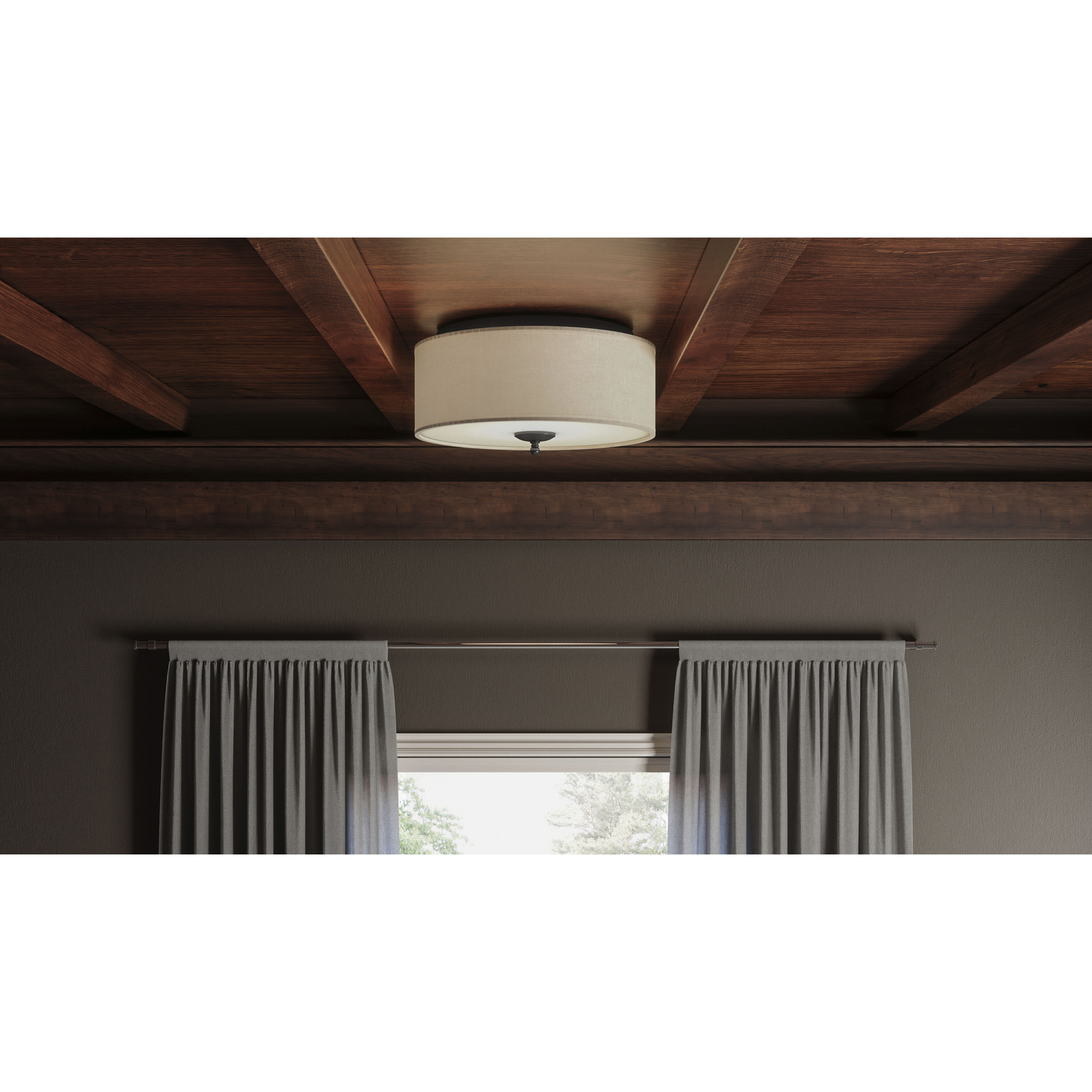 Blanche 3 Light 16 inch Matte Black Flush Mount Ceiling Light