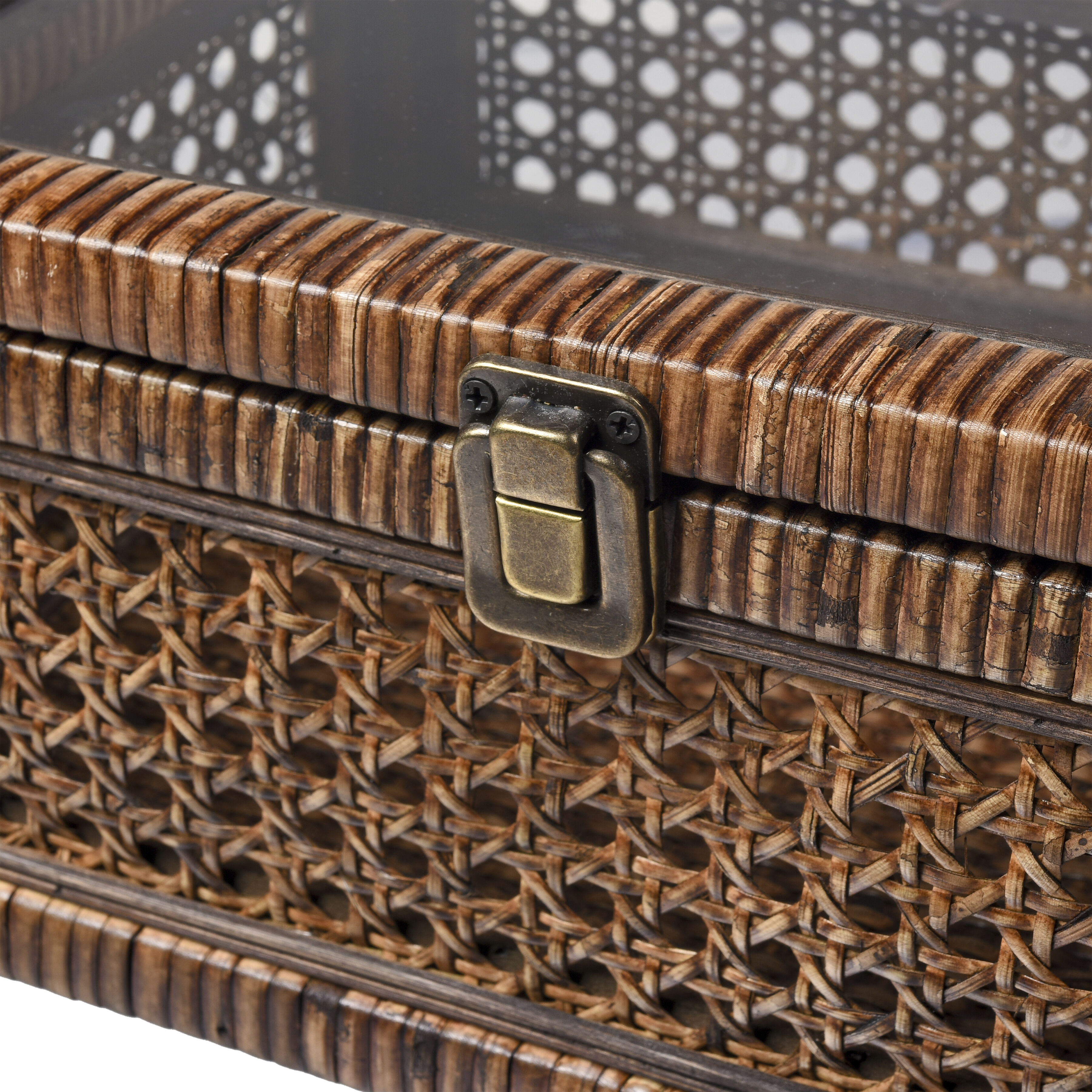 Bowman 13.5 X 9.5 inch Rich Brown with Clear and Aged Bronze Box, Set of 2