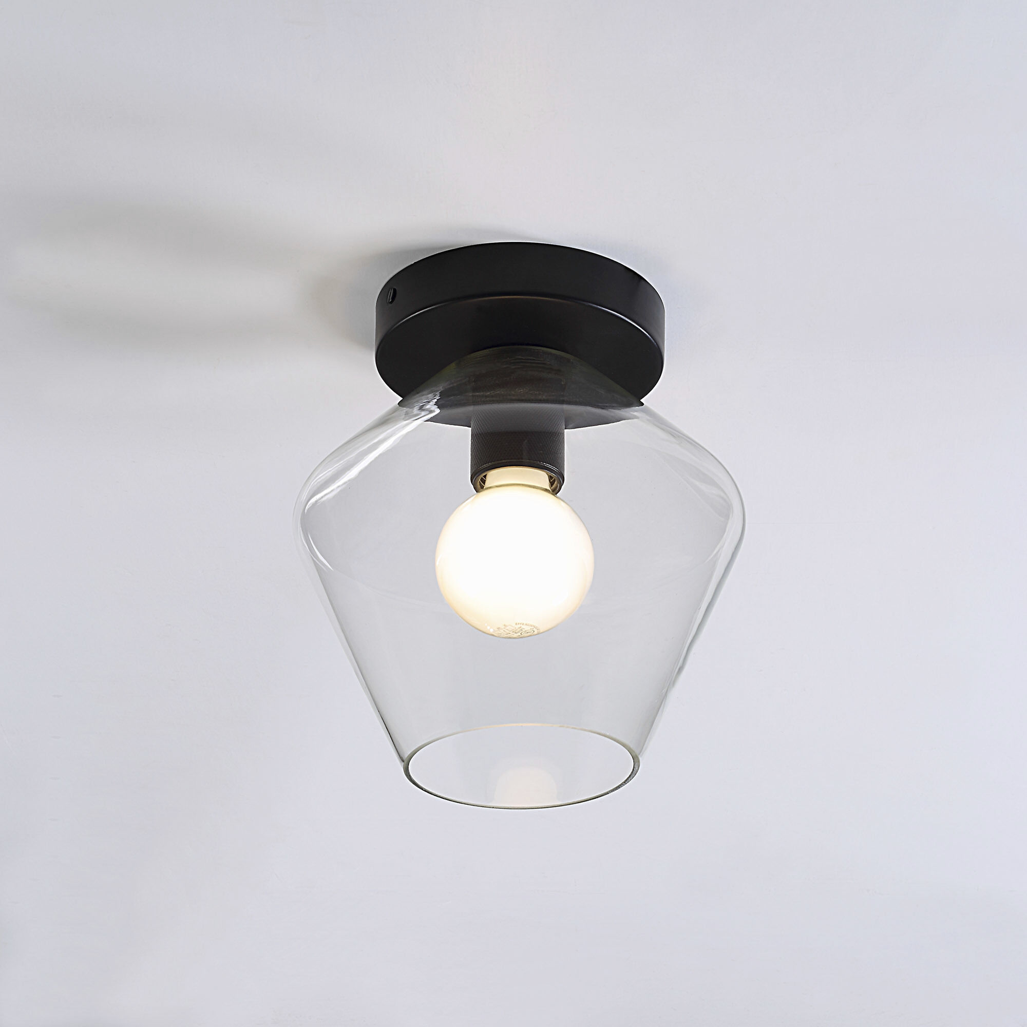 Aziza LED 8.75 inch Matte Black and Clear Flush Mount Ceiling Light