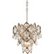 Tiara 3 Light 14.75 inch Stria Gold Leaf/Stainless Steel Pendant Ceiling Light
