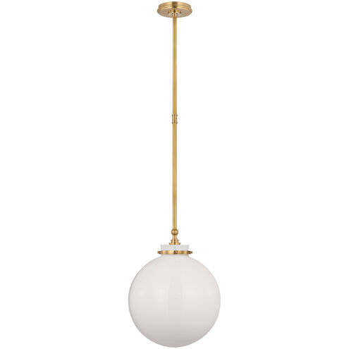 Chapman & Myers Parkington LED 14 inch Antique-Burnished Brass Globe Pendant Ceiling Light