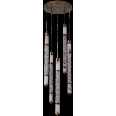 Tubo 24 inch True Brass Foyer Light Ceiling Light in Firenze Clear