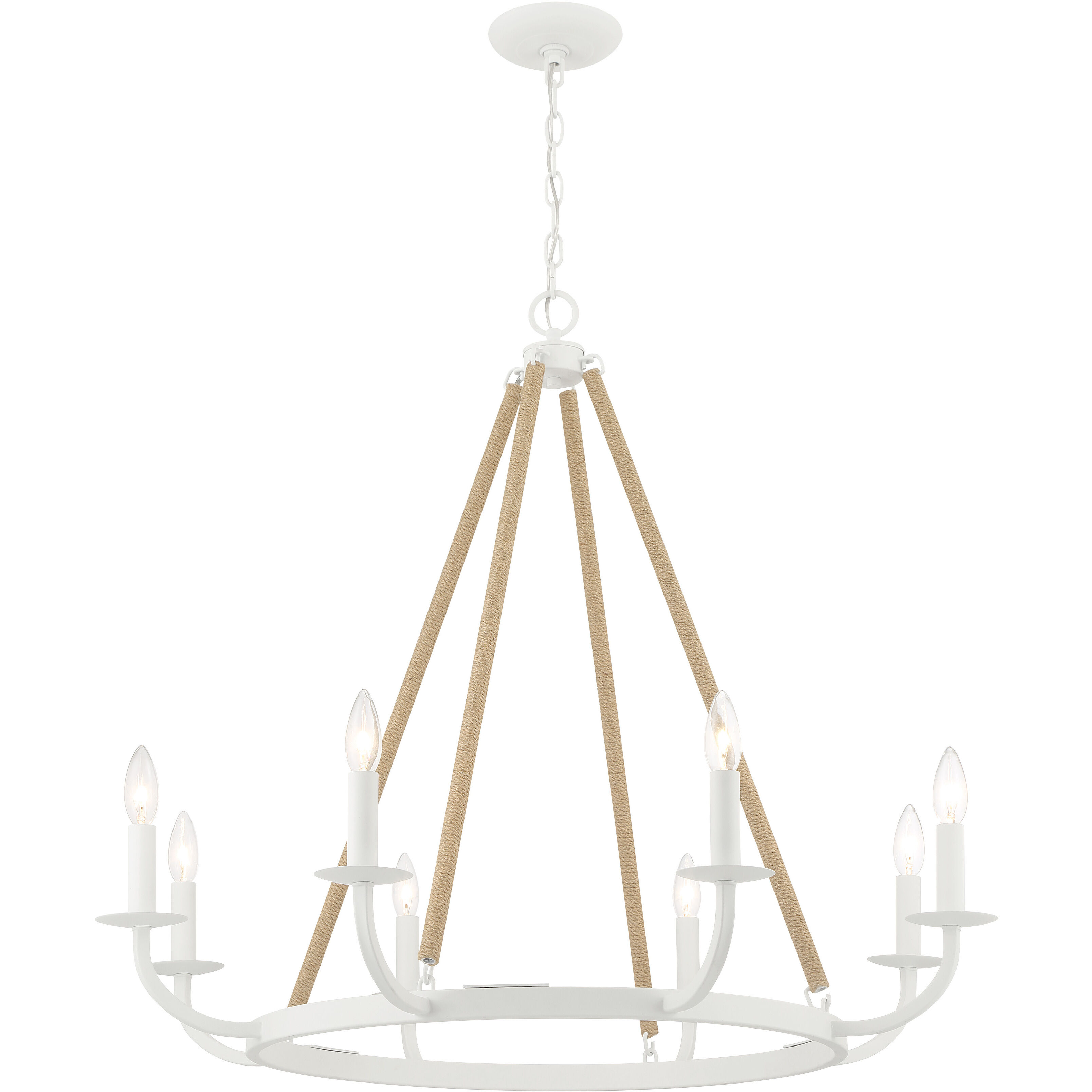 Lanton 8 Light 34 inch Sand White Chandelier Ceiling Light