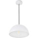 Forte 1 Light 12 inch White Pendant Ceiling Light