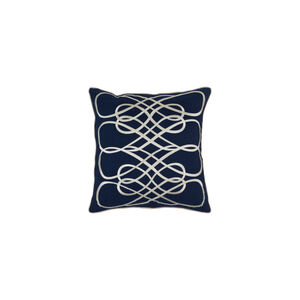 Leah 22 X 22 inch Navy and Beige Throw Pillow