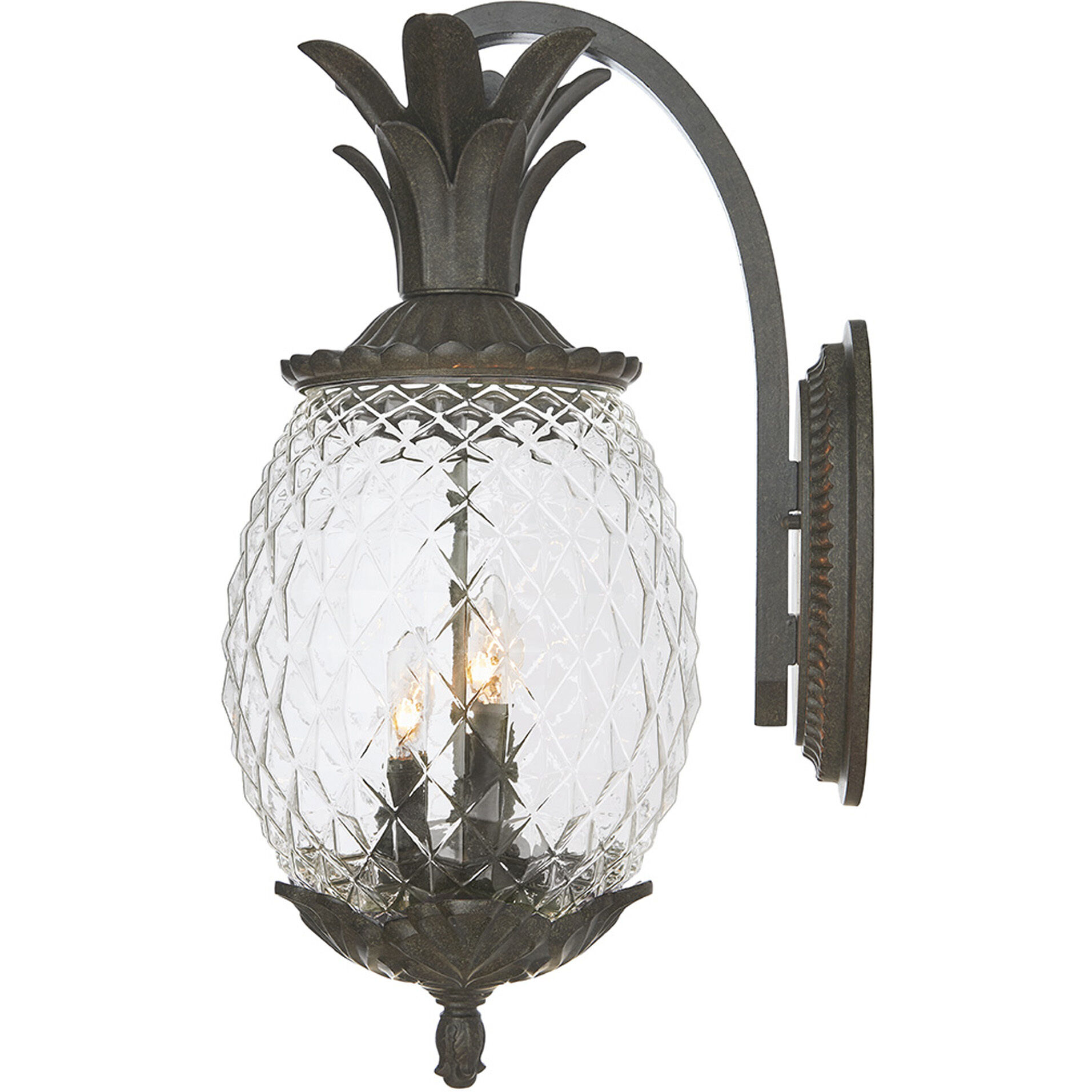 Lanai 3 Light 22 inch Black Coral Exterior Wall Mount