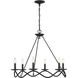 Transitional 6 Light 28 inch Matte Black Chandelier Ceiling Light