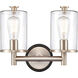 Marlowe 2 Light 13.63 inch Black Satin Nickel Bath Vanity Light Wall Light