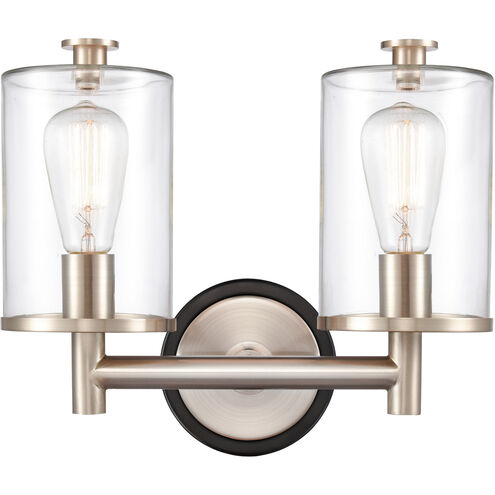 Marlowe 2 Light 13.63 inch Black Satin Nickel Bath Vanity Light Wall Light