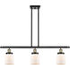 Ballston Small Bell LED 36 inch Black Antique Brass Island Light Ceiling Light in Matte White Glass