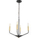 Enzo 4 Light 18 inch Black and Brass Pendant Ceiling Light