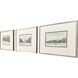 Distant Landscape Green and Blue and Black and White Framed Art