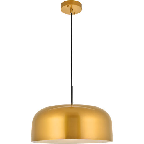 Etude 1 Light 16.5 inch Satin Gold Pendant Ceiling Light
