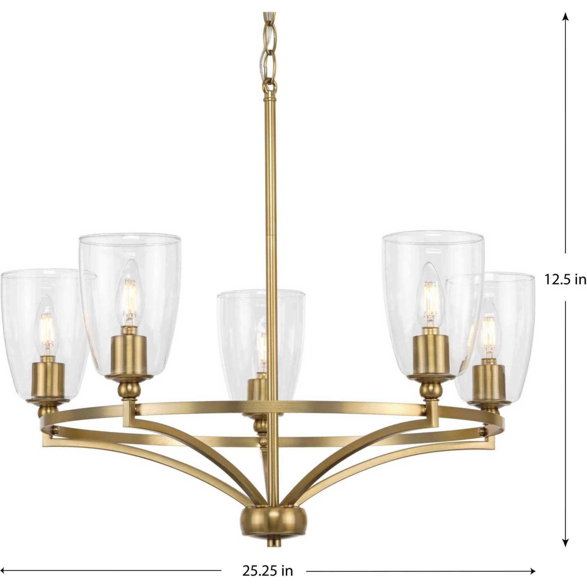 Parkhurst 5 Light 25 inch Brushed Bronze Chandelier Ceiling Light