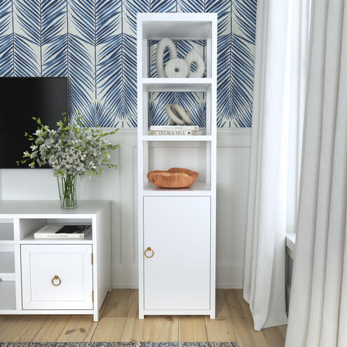 3- Tier 1 Door Narrow  Etagere Bookcase in White