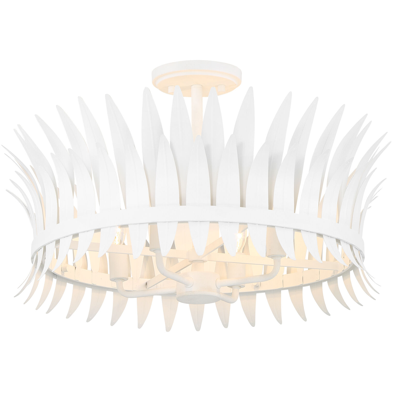 Ensley 4 Light 20 inch Bisque White Semi-Flush Ceiling Light