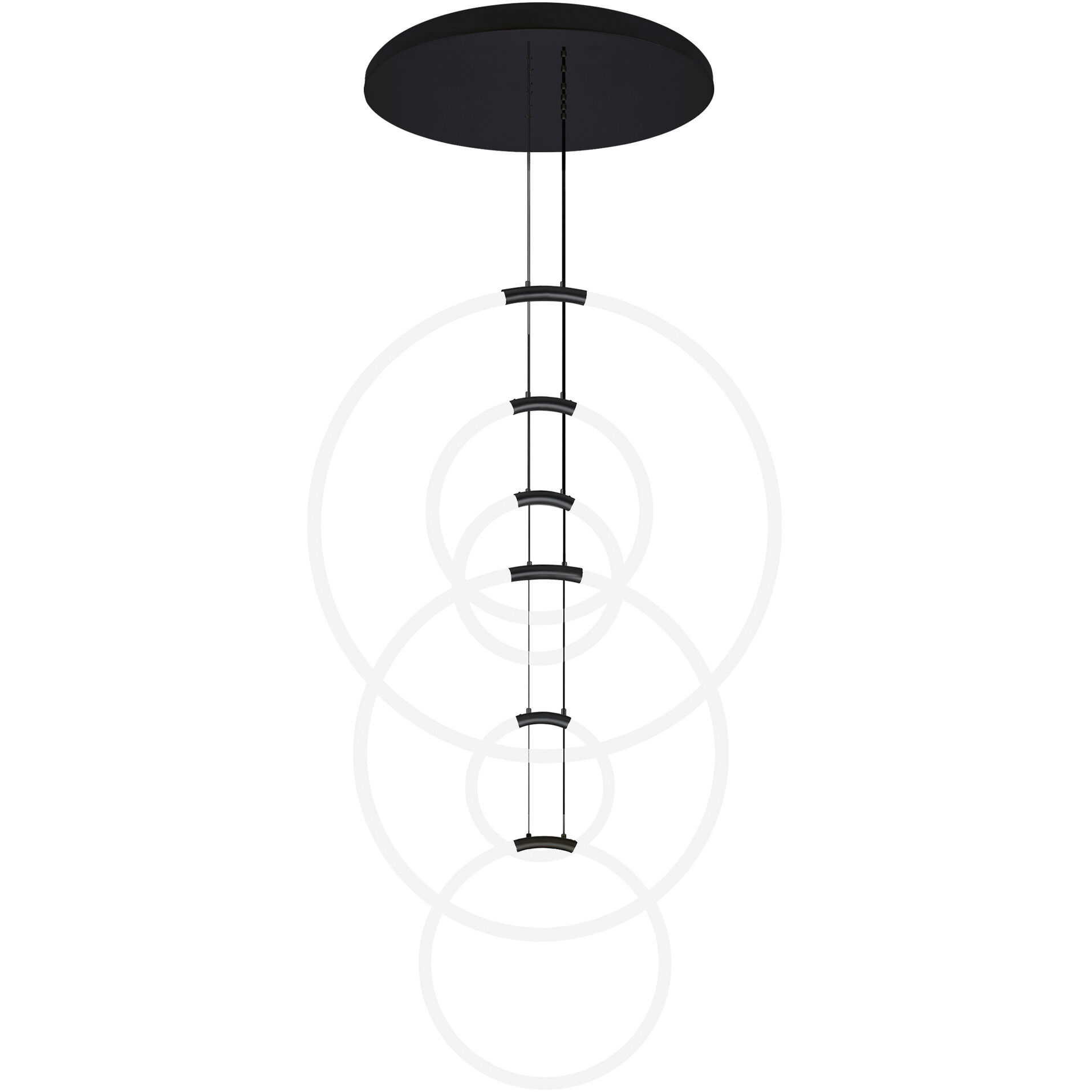 Hoops LED 24 inch Black Chandelier Ceiling Light