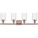 Ballston Candor LED 36 inch Antique Copper Bath Vanity Light Wall Light in Clear Waterglass, Ballston