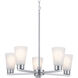 Stamos 5 Light Brushed Nickel Chandelier Ceiling Light, Medium, 1 Tier