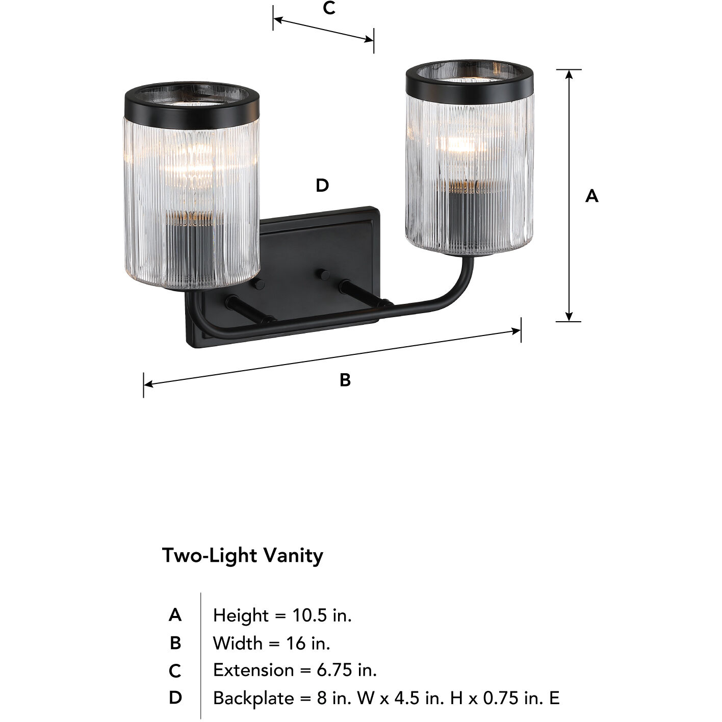 Aspen LED 16 inch Matte Black Vanity Wall Light