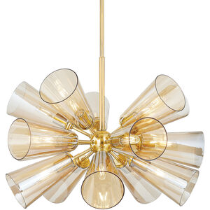 Hartwood 15 Light 32 inch Aged Brass Chandelier Ceiling Light