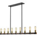 Kirkland 9 Light 56 inch Rustic Mahogany Linear Chandelier Ceiling Light