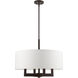 Cresthaven 4 Light 24 inch Bronze with Antique Brass Accents Pendant Chandelier Ceiling Light