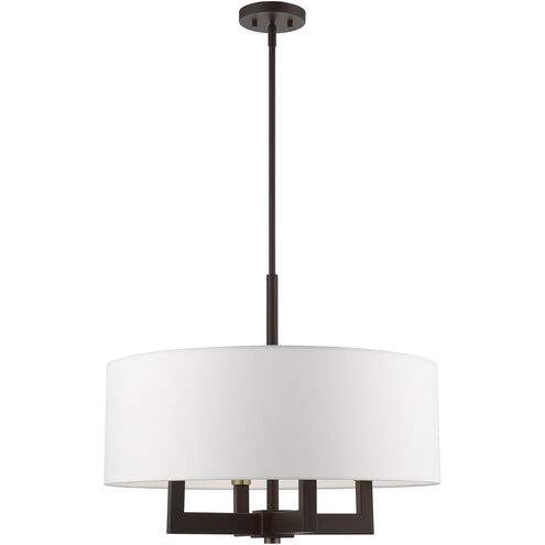 Cresthaven 4 Light 24 inch Bronze with Antique Brass Accents Pendant Chandelier Ceiling Light