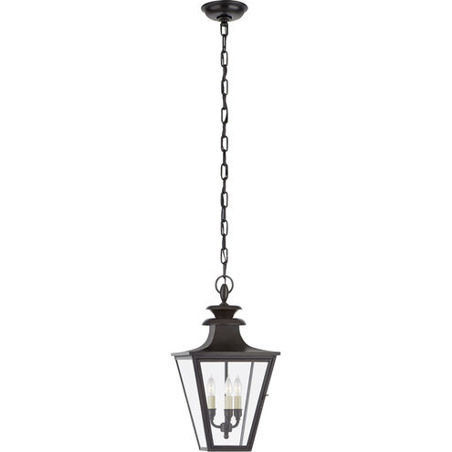 Chapman & Myers Albermarle 3 Light 10.5 inch Blackened Copper Outdoor Hanging Lantern, Small