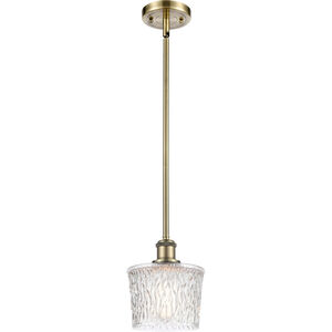 Ballston Niagra LED 7 inch Antique Brass Pendant Ceiling Light in Clear Glass, Ballston