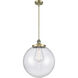 Franklin Restoration Beacon 1 Light 16 inch Antique Brass Pendant Ceiling Light in Incandescent, Seedy