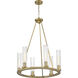 Beau 6 Light 26 inch Rubbed Brass Chandelier Ceiling Light