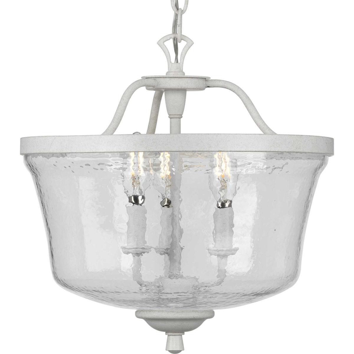 Bowman 3 Light 14.25 inch Cottage White Semi-Flush Mount Convertible Ceiling Light