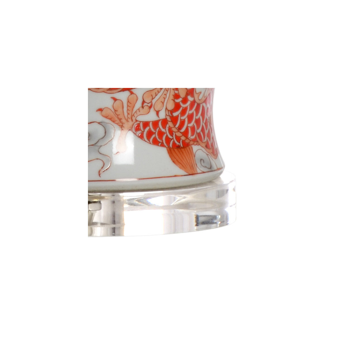 Wildwood 31 inch 100 watt Red/White Glaze Table Lamp Portable Light