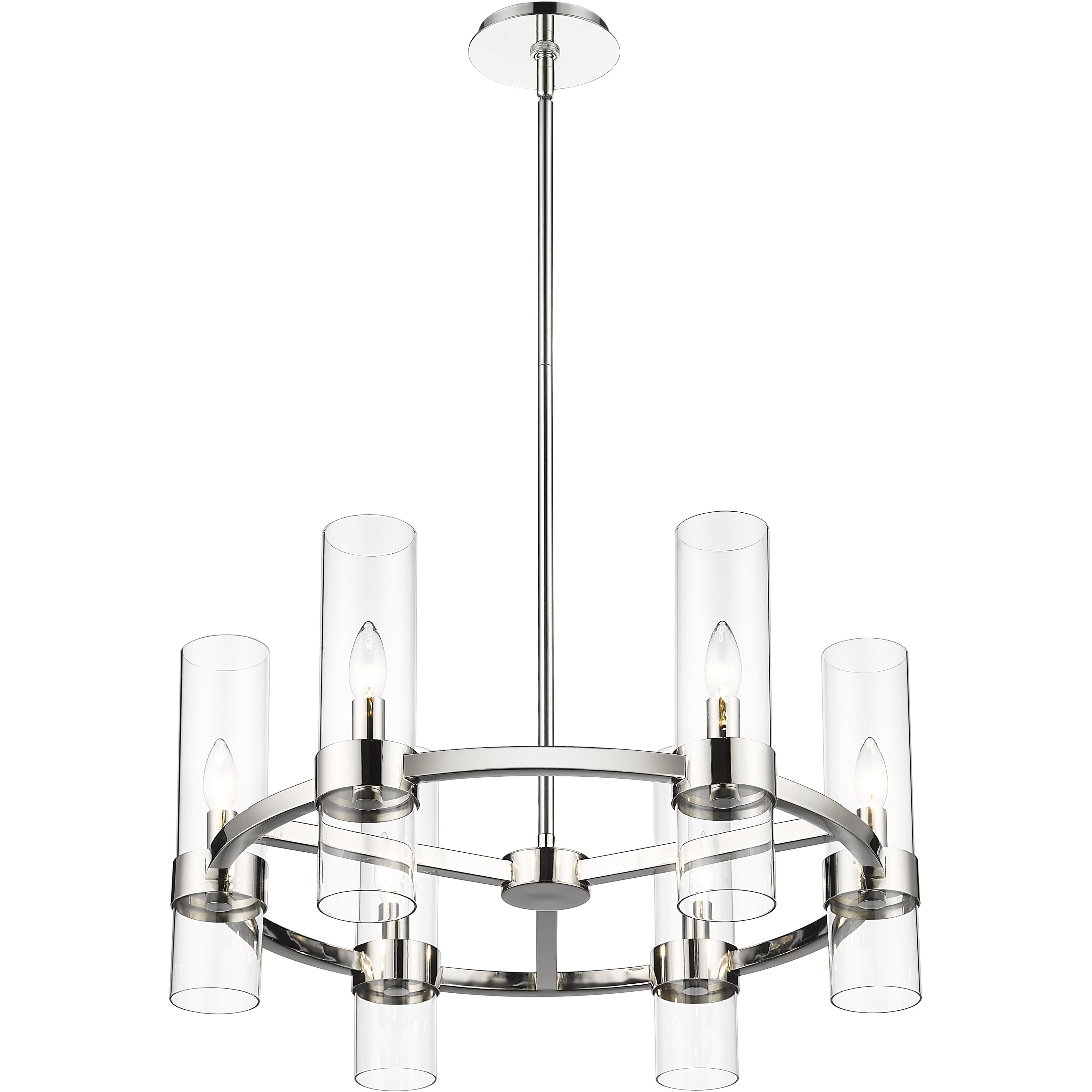 Datus 6 Light 26 inch Polished Nickel Chandelier Ceiling Light