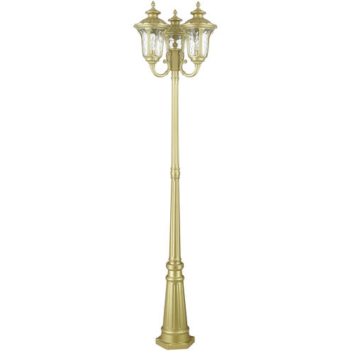 Oxford 3 Light 87 inch Soft Gold Outdoor Post Light, 3-Head