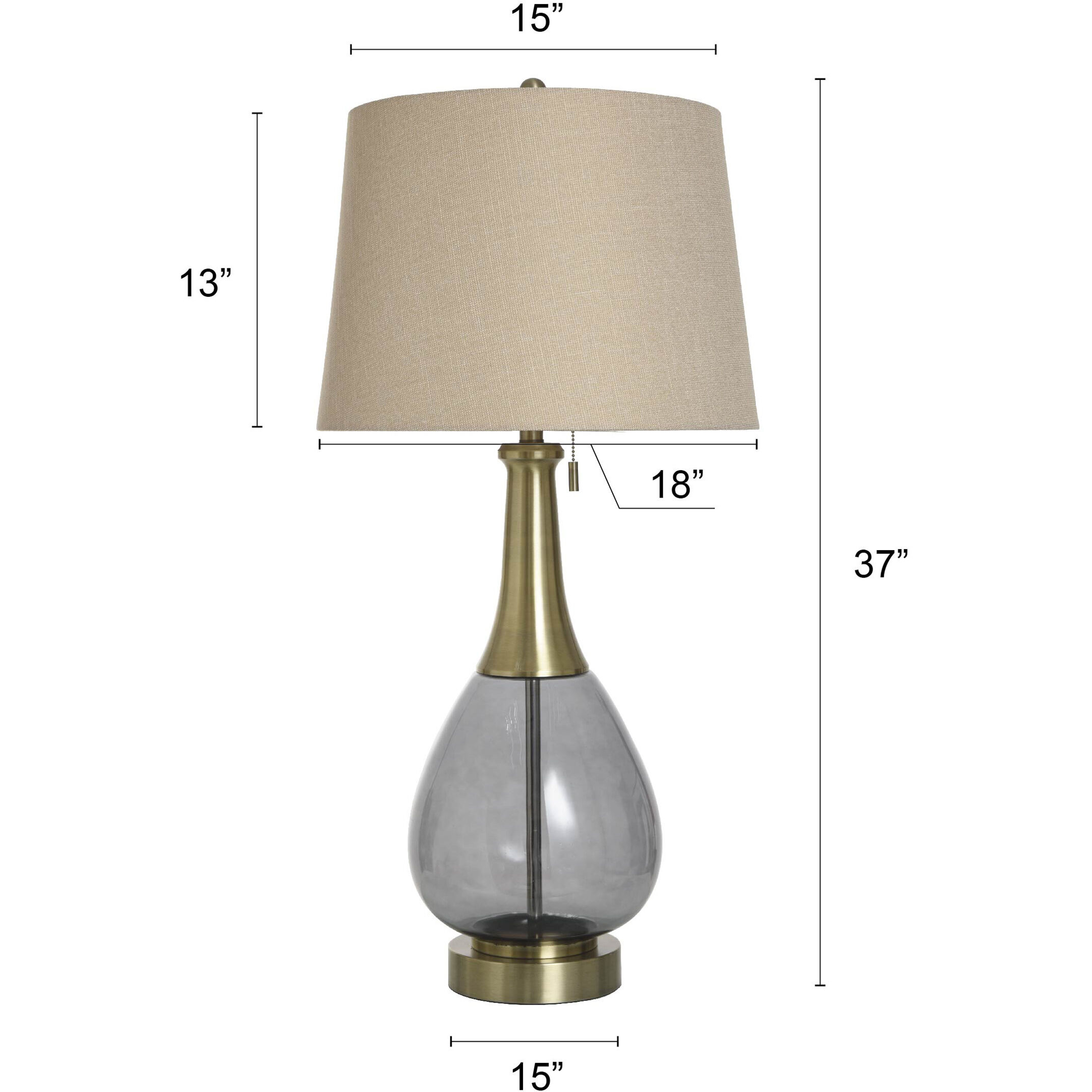 Isaiah 37 inch 100.00 watt Smoke and Brass Table Lamp Portable Light