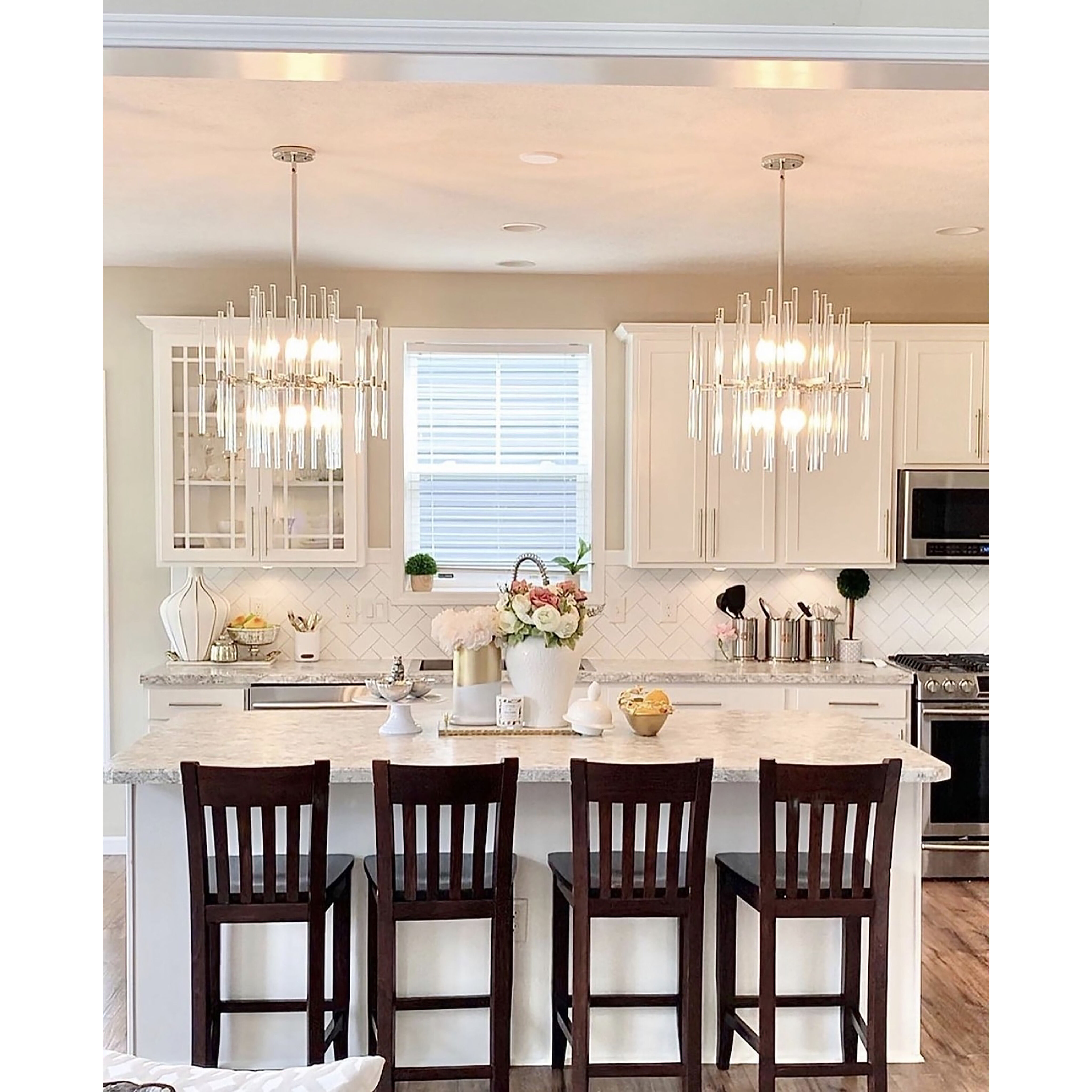 Divine 8 Light 23 inch Polished Nickel Mini Chandelier Ceiling Light