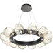 Gem LED 36 inch Matte Black Chandelier Ceiling Light in Amber, 2700K LED, Radial Ring