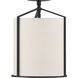 Carlyn 1 Light 10 inch Black Semi Flush Ceiling Light